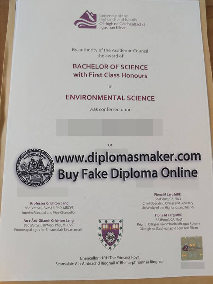 purchase fake University of the Highlands and Islands diploma