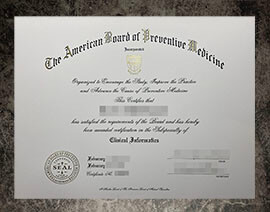 purchasa fake American Board of Preventive Medicine certificate