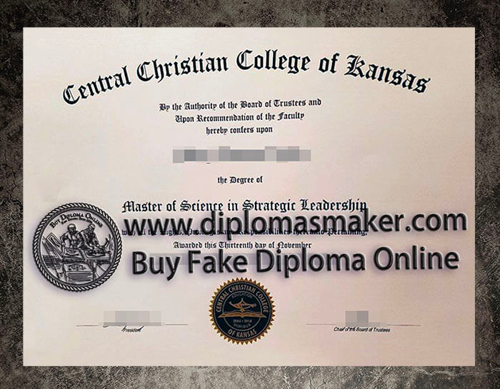 purchase fake Central Christian College of Kansas diploma