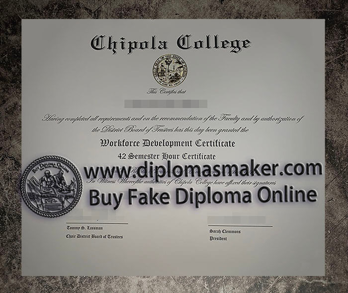 purchase fake Chipola College certificate