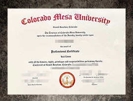 purchase fake Colorado Mesa University certificate