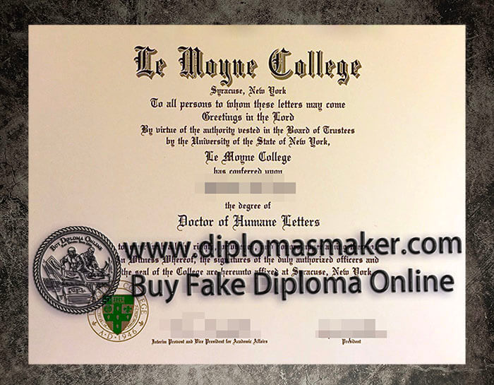 purchase fake Le Moyne College diploma