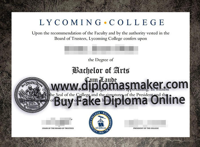 purchase fake Lycoming College diploma