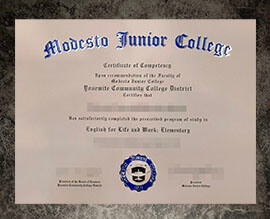 purchase fake Modesto Junior College certificate