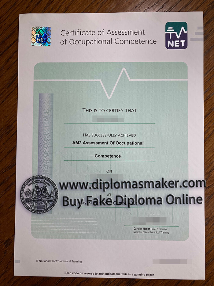purchase fake NET Certificate of Assessment of Occupational Competence