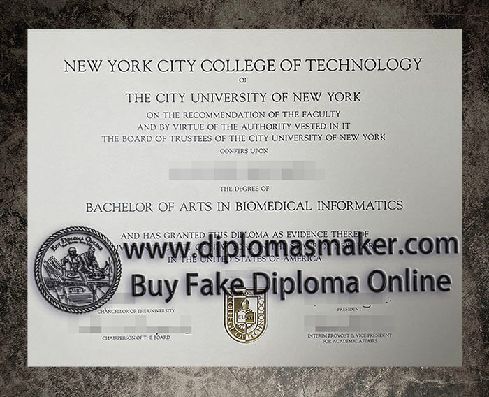 purchase fake New York City College of Technology diploma