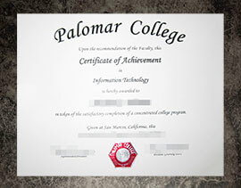 purchase fake Palomar College certificate