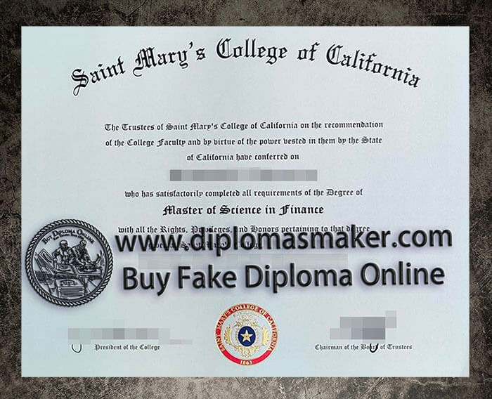 purchase fake Saint Mary's College of California diploma