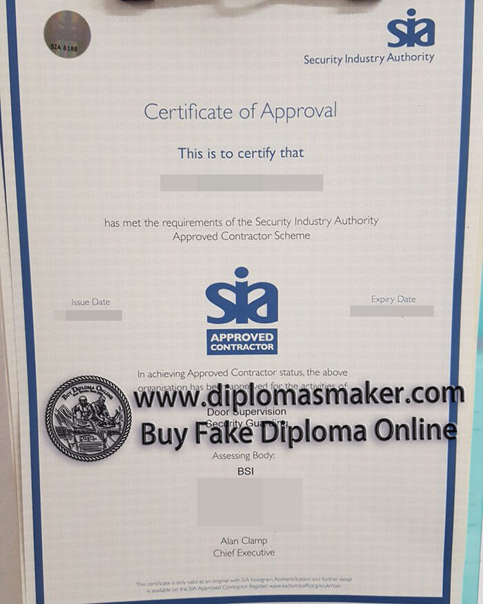 purchase fake Security Industry Authority certificate