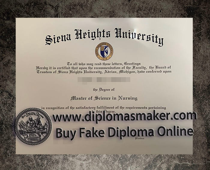 purchase fake Siena Heights University diploma
