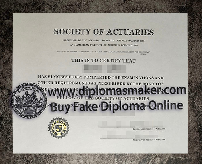 purchase fake Society of Actuaries certificate