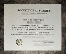 purchase fake Society of Actuaries certificate