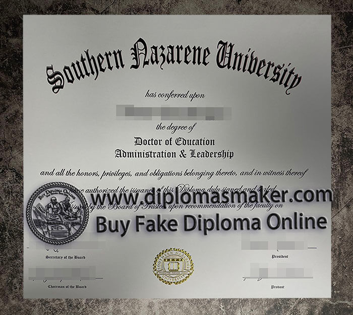 purchase fake Southern Nazarene University diploma