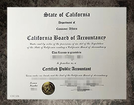 purchase fake State of California CPA certificate