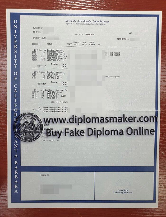 purchase fake UC Given At Santa Barbara Transcript