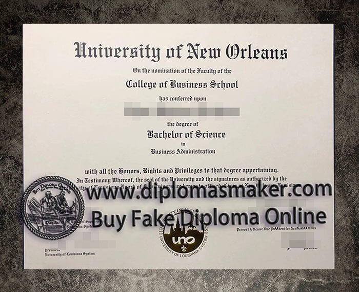 purchase fake University of New Orleans diploma