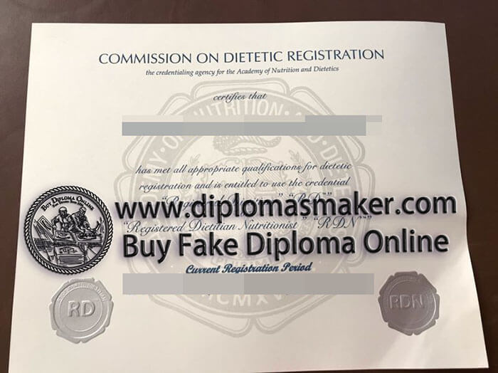 purchase fake Commission on Dietetic Registration certificate