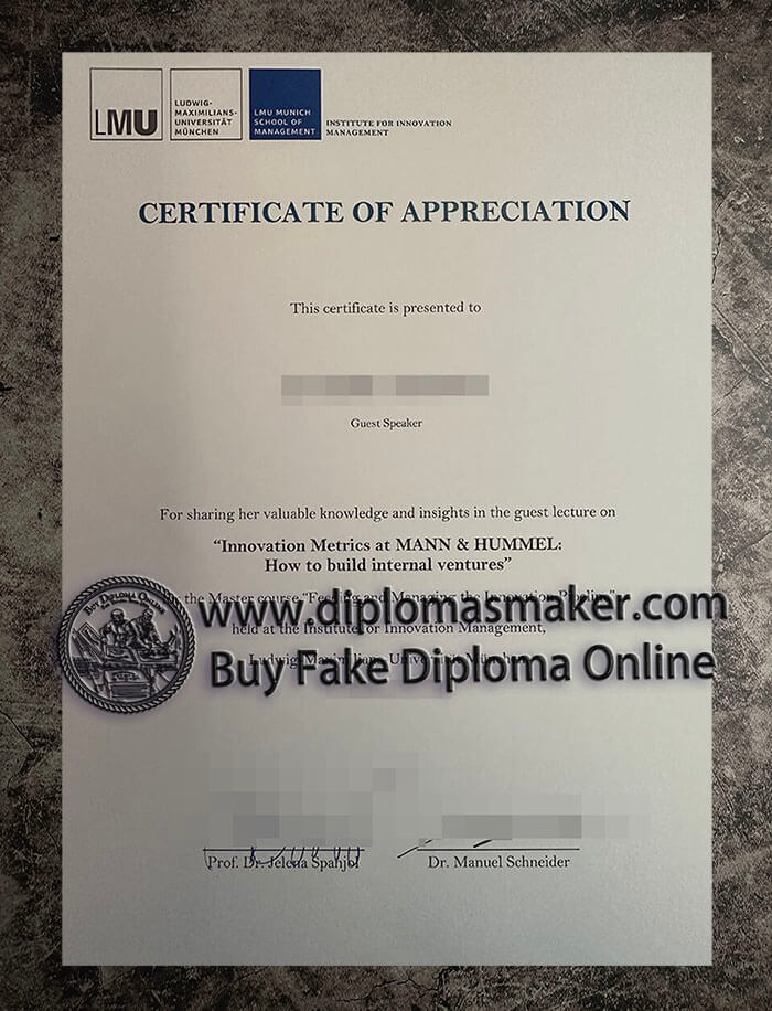 purchase fake Ludwig Maximilians Universität München certificate