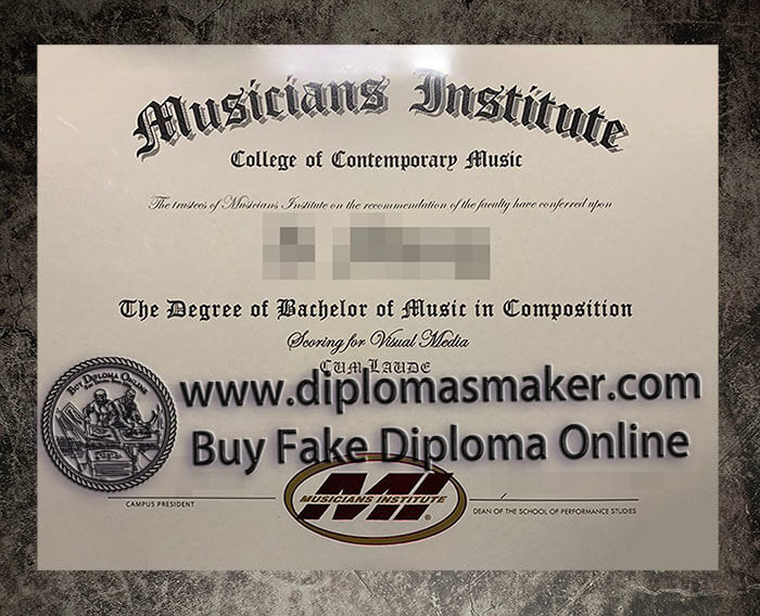 purchase fake Musicians Institute diploma