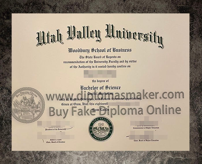 purchase fake Utah Valley University diploma