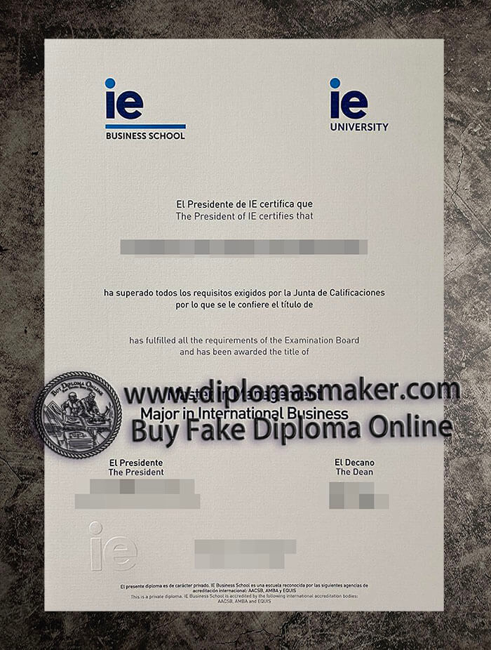 purchase fake IE University diploma