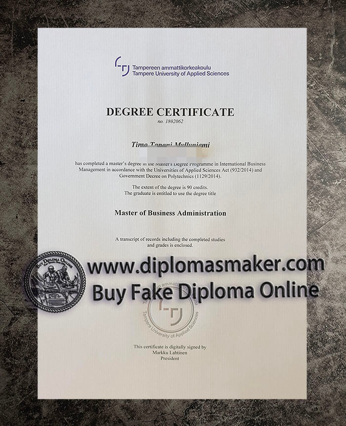 purchase fake Tampere University of Applied Sciences diploma