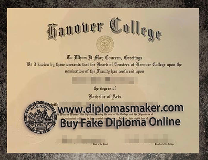 purchase realistic Hanover College diploma