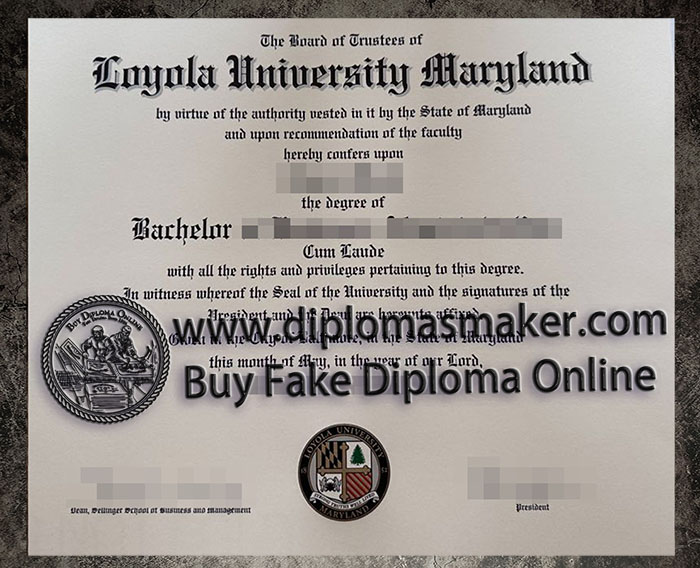 purchase realistic Loyola University Maryland diploma