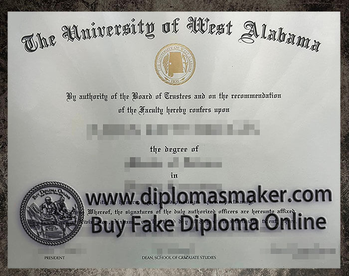 purchase realistic University of West Alabama diploma