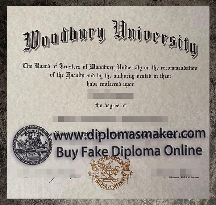 purchase realistic Woodbury University diploma