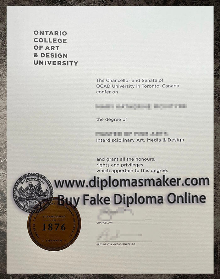 purchase realistic Ontario College of Art & Design University diploma