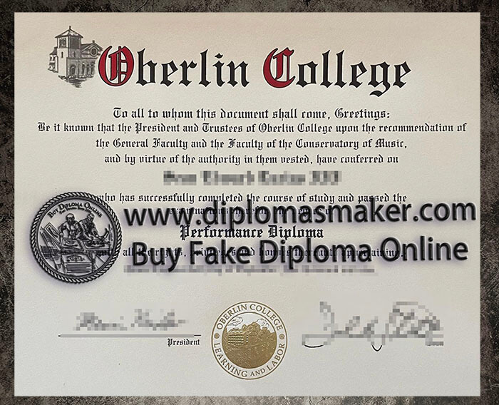 purchase realistic Oberlin College diploma