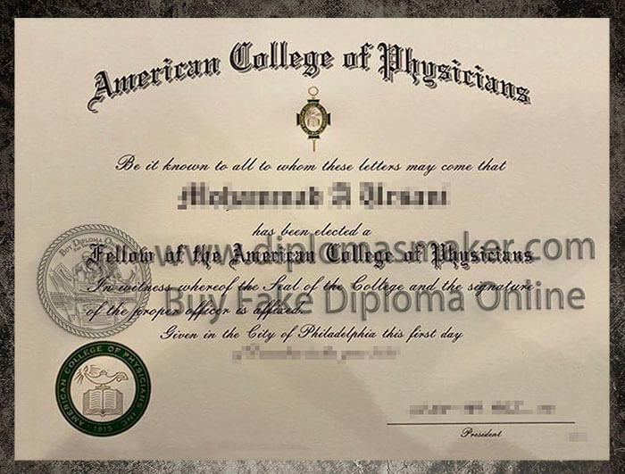 purchase realistic American College of Physicians certificate