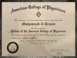 purchase realistic American College of Physicians certificate