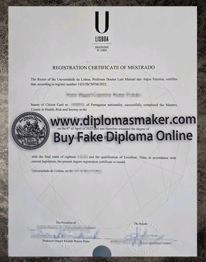 purchase realistic Universidade de Lisboa diploma