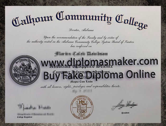 purchase realistic Calhoun Community College diploma