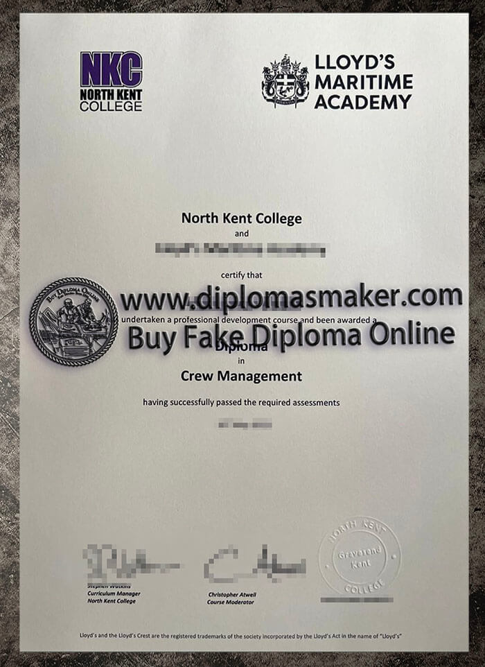 purchase realistic North Kent College diploma