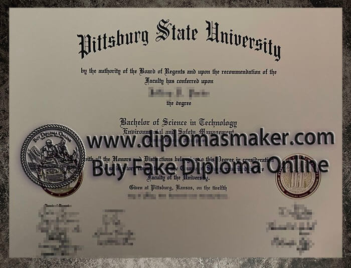 purchase realistic Pittsburg State University diploma