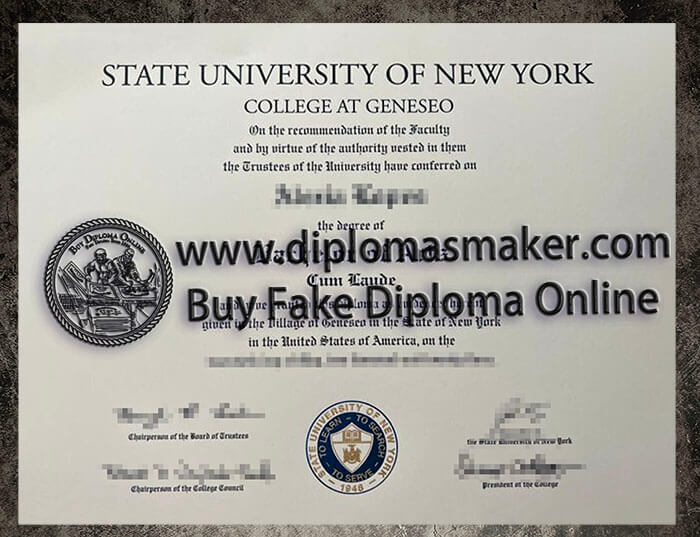 purchase realistic SUNY Geneseo diploma