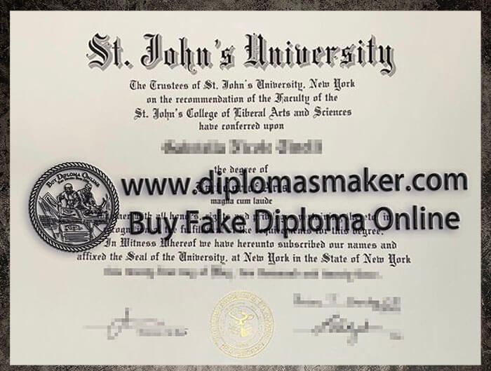purchase realistic St John's University diploma