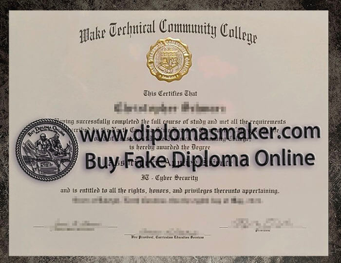 purchase realistic Wake Technical Community College diploma
